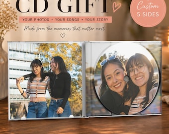 Custom CD Mixtape for Best Friend, Personalized Playlist CD with 5 Photos and Songs in Jewel Case