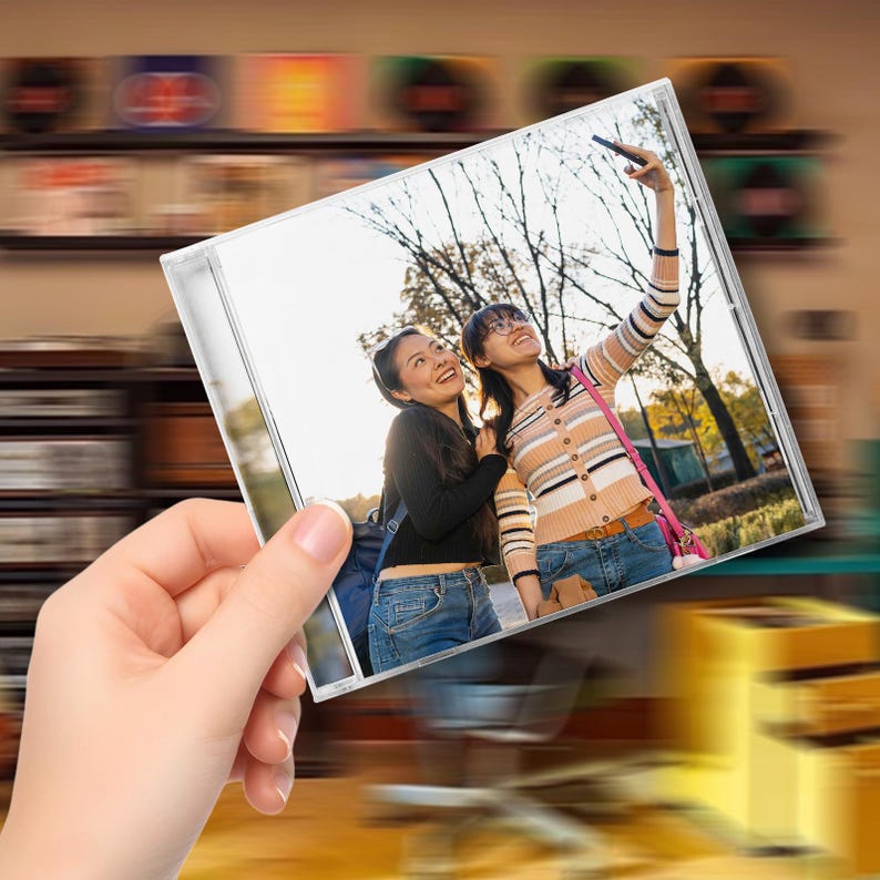 Custom CD Mixtape for Best Friend, Personalized Playlist CD with 5 Photos and Songs in Jewel Case image 4