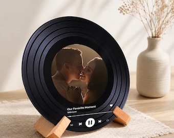 Custom Vinyl Record, Personalized Gift, Music Plaque Decor with Photo, Anniversay Gift