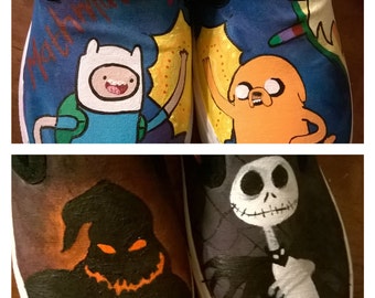 Hand painted, customized shoes or canvas