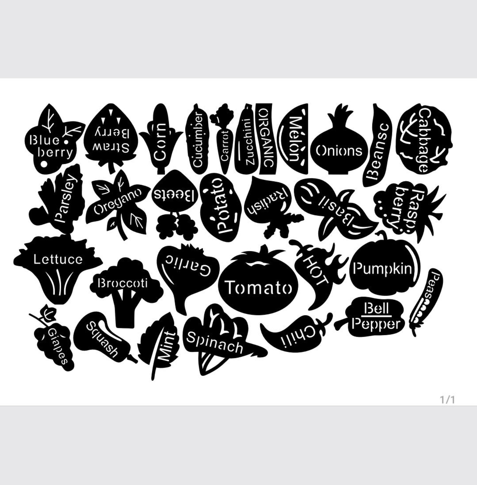 Cnc Labels Vegetable Labels Svg Bundle | Kitchen Garden Marker Files | Laser Cut ...