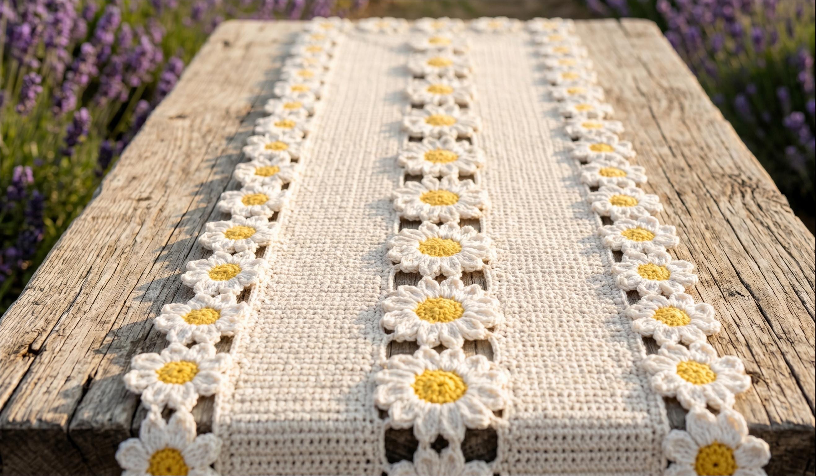 38 Daisy Crochet Patterns for Gifts, Home Decor, and Easy Floral Makes 38 Crochet Daisy Table Runner