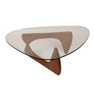 New York Glass and Wood Coffee Table | Triangular Design Coffee Table | Scandinavian Living Room Table | Mid Century Coffee Table