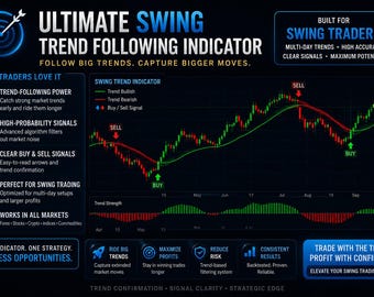 TradingView Swing Trading Indicator | Trend Following Signals, Non-Repaint Alerts