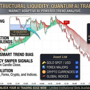 Motor de negociación adaptativo de mercado con IA cuántica / Seguidor de tendencia multi-EMA sin repintado para oro y divisas.