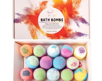 Luxus Badebombe Geschenk Set | 14 Stück verschiedene Duft-Spa-Kugeln