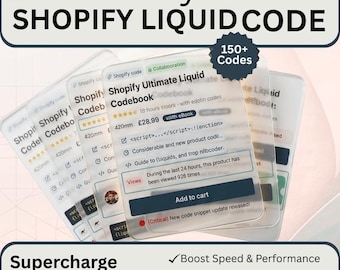 150+ Shopify Liquid Code Snippets Bundle | Custom Ecommerce Codes for High Conversions & No Apps