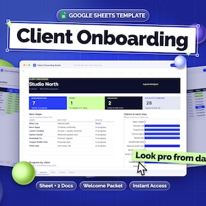 Client Onboarding Template, Welcome Packet, Client Questionnaire, Onboarding Checklist Google Sheets, Freelancer Client Process