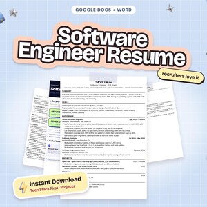 Software Engineer Resume Template 2027, IT Resume Google Docs, Developer Resume Word, Tech Resume, Programmer, Coding Resume, ATS Friendly
