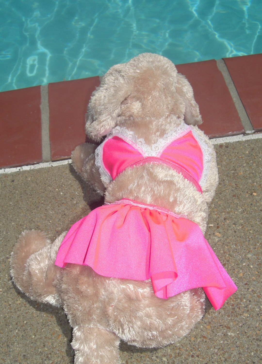 DOG BIKINI, Dog Barbie Bikini, Dog Pink Lace Bikini, Dog Swim Wear