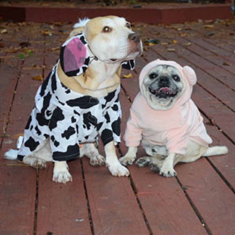 Dog Cow Costumepet Cow Costume Dog Cow Dog Halloween Etsy