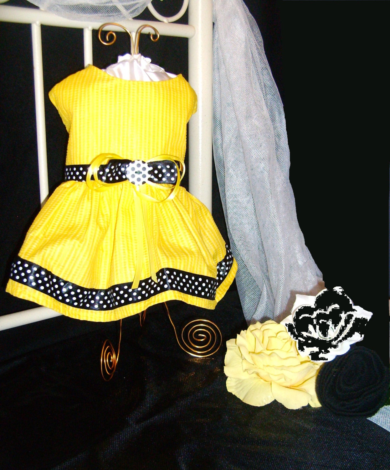 Dog Dress, Pet Dress, Yellow Dog Dress, Yellow Pet Dress, Dog