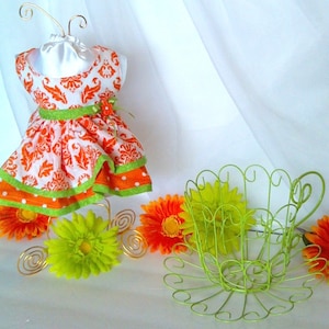 Dog dress, Pet dress, Dog clothes, Pet clothes, Dog fashion, Dog orange dress