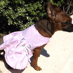 DOG DRESS, Pet Dress, Dog Clothes, Pet Clothes, SUNSHINE in pink dog dress, Pink Polka Dot Dog Dress