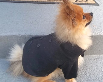 Dog Coat, Dog Pea Coat, Pet coat, Dog Clothes, Double Breasted Pea Coat, Wool Blend Coat