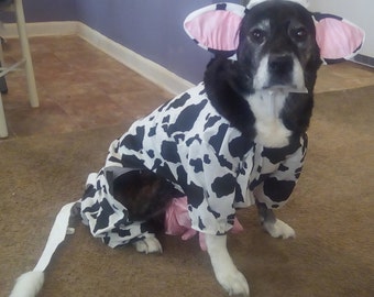 Dog cow costume,Pet cow costume, Dog cow, Dog halloween costume, Dog cow clothes