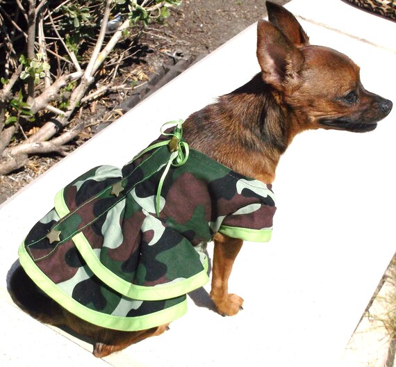 DOG DRESS Green Camo Dog Dress Military Dog Dress Etsy