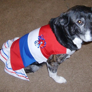 DOG DRESS, &quot;red, white and blue&quot;, Dog Patriotic Dress, Holiday Dog Dress