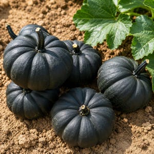 Midnight Black Pumpkin Seeds – 100 Heirloom Seeds for Fall Gardens
