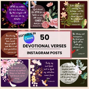 Instagram Templates for Church Admin Canva Editable Devotional Content Bible Verse Social Media Posts