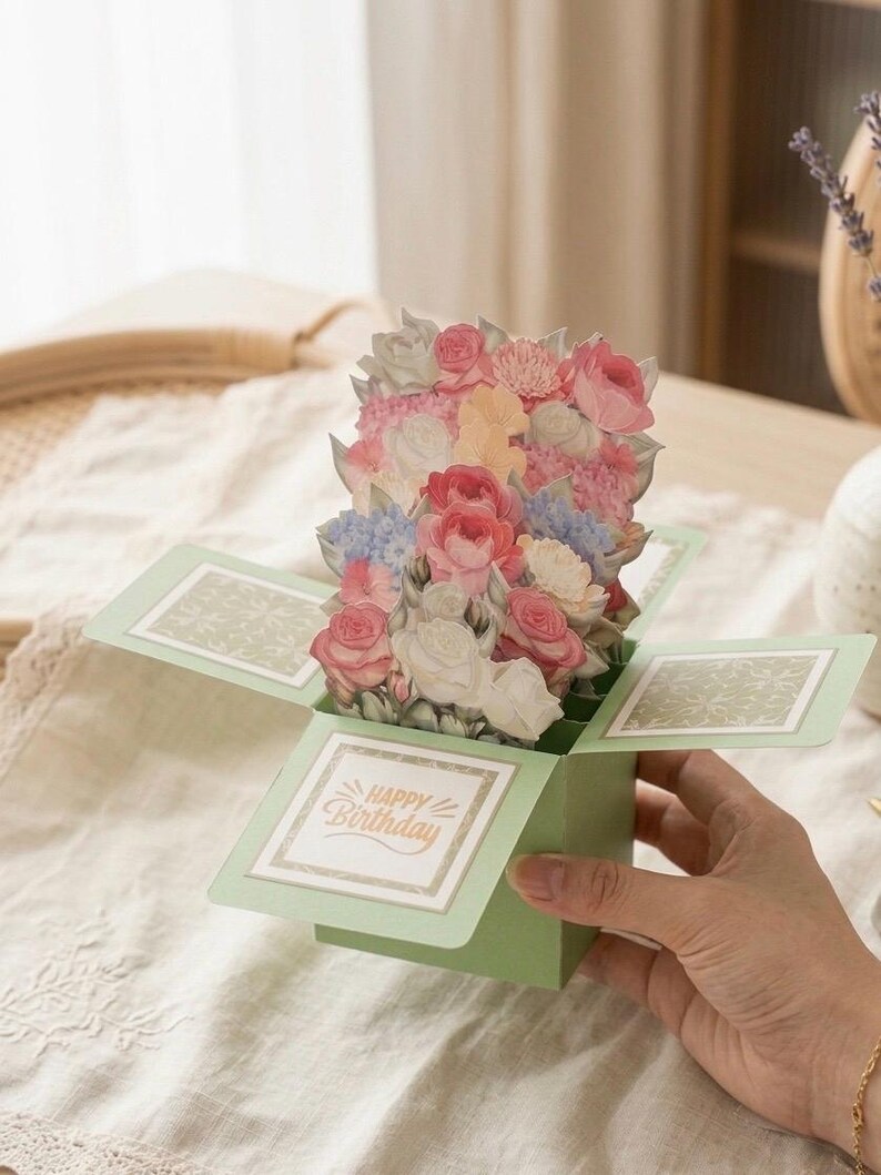 Mixed Floral 3D Pop up Birthday Card | Personalised Luxury Gift ...