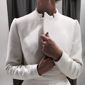 Bridal coat, Wedding cashmere coat, Wedding cover up, Coat for bride, Bridal  wool jacket, White wool jacket, Fall wedding, jacket for bride