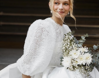 Wedding cape, Shawl for bride, Tulle bridal jacket, Lace top, Bridal dress sleeves, Wedding dress cover, Bridal gown topper, Spring wedding