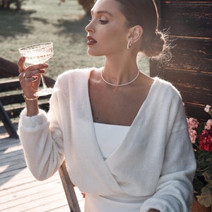 Wedding Jacket Alpaca Cardigan Bridal Sweater Alpaca Silk Cardigan Wedding Wrap Alpaca Sweater Bridal Pullover Sweater