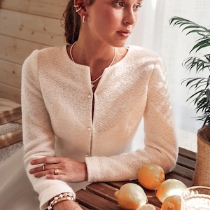 Bridal sweater mohair wedding cardigan off white wool jacket for dress rustic wedding shrug bridal bolero wedding cover up bride coat wool