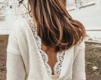 white cardigan for wedding dress