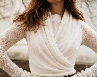 Knitted bridal jacket,  ballet wrap jacket, bridal bolero, wrap bridal coat, knitted bridal top, bridal ballerina wrap, bridal sweater, wrap