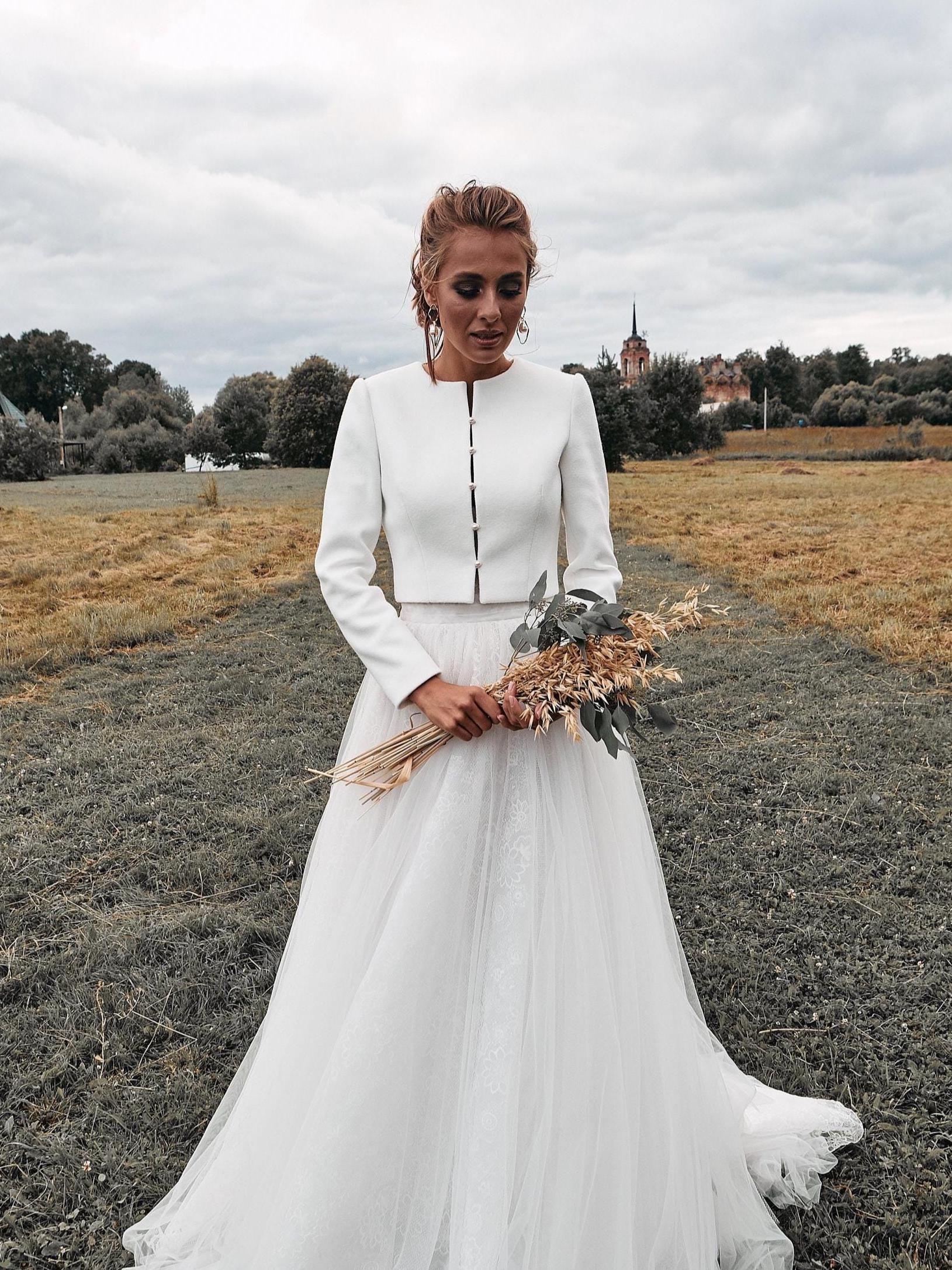 Kleid Jeans Jacke Braut Jeansjacke Braut Bride Perlen Blüten 40 In