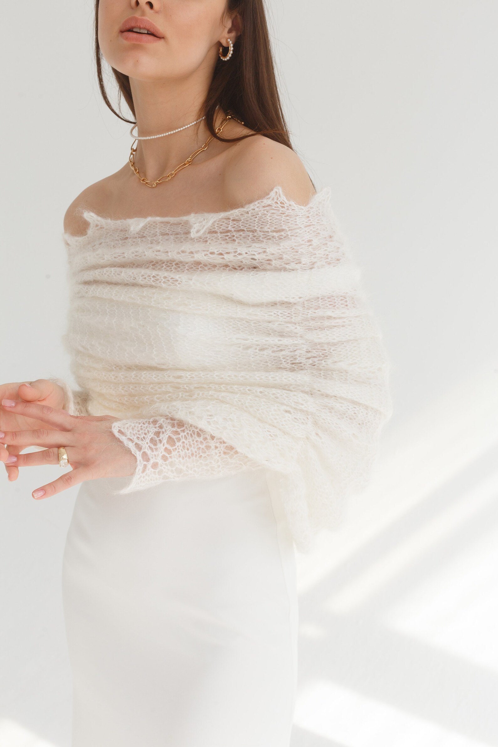 knitted bridal shawl