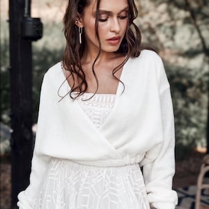 Bridal cover up wedding topper bridal cardigan boho bride pullover off white shrug sweater wedding wrap stole for bride bolero wedding