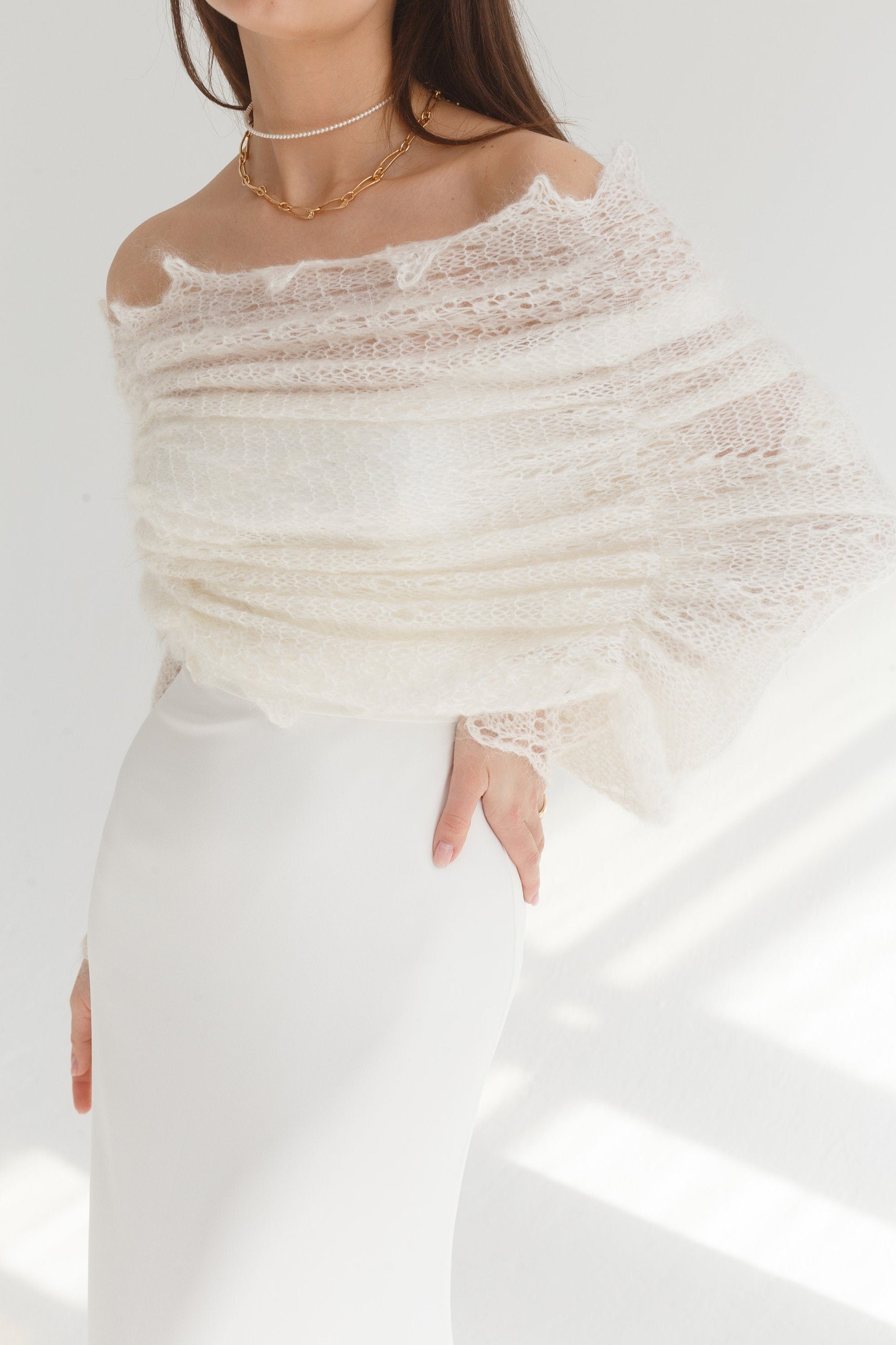 knitted bridal shawl