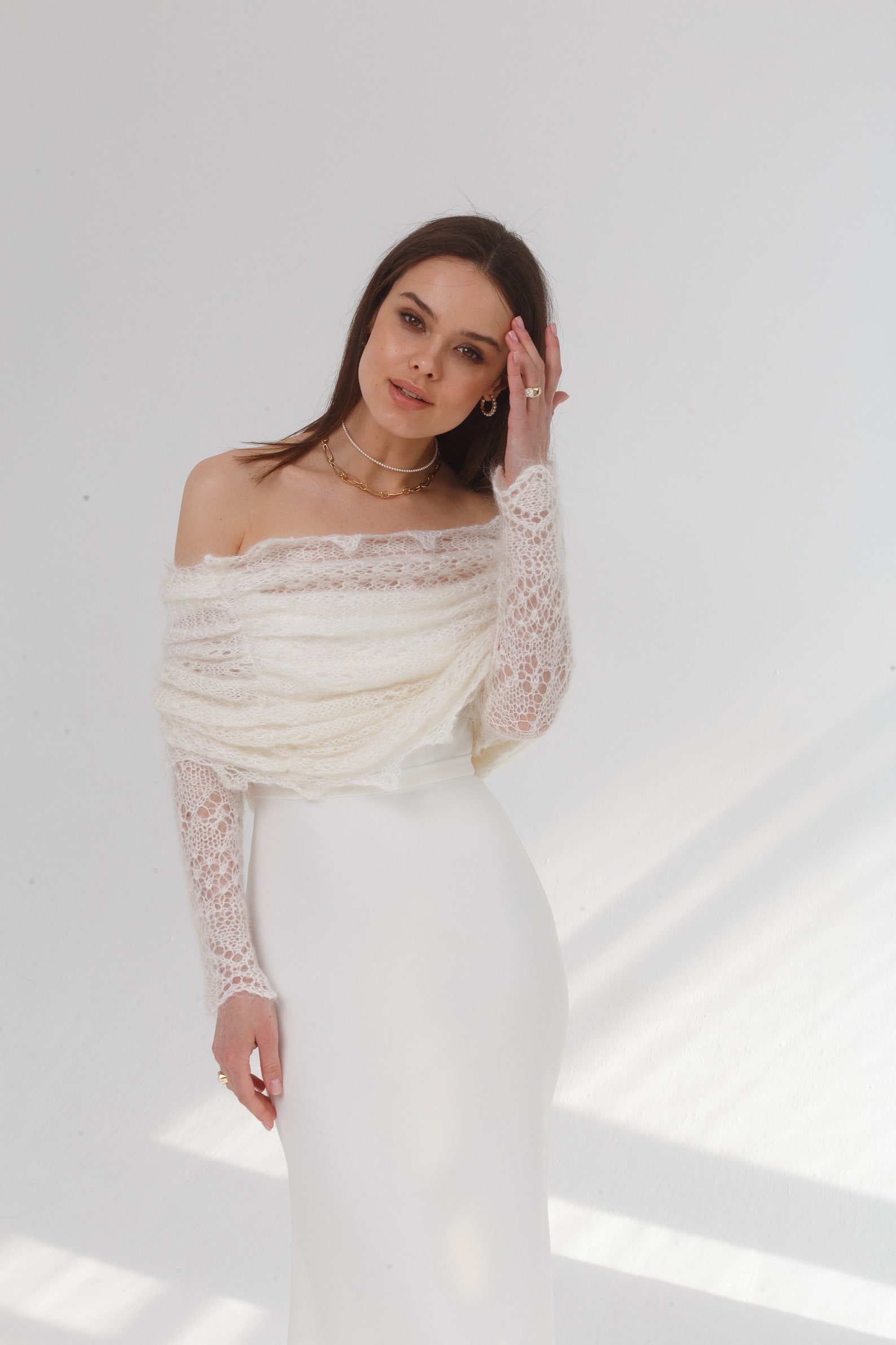 knitted bridal shawl