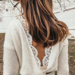 Bridal sweater, bridal knitted cardigan, knitted ivory sweater, ecru sweater, bridal knitted cape, sweater with lace, bridal knitted coat