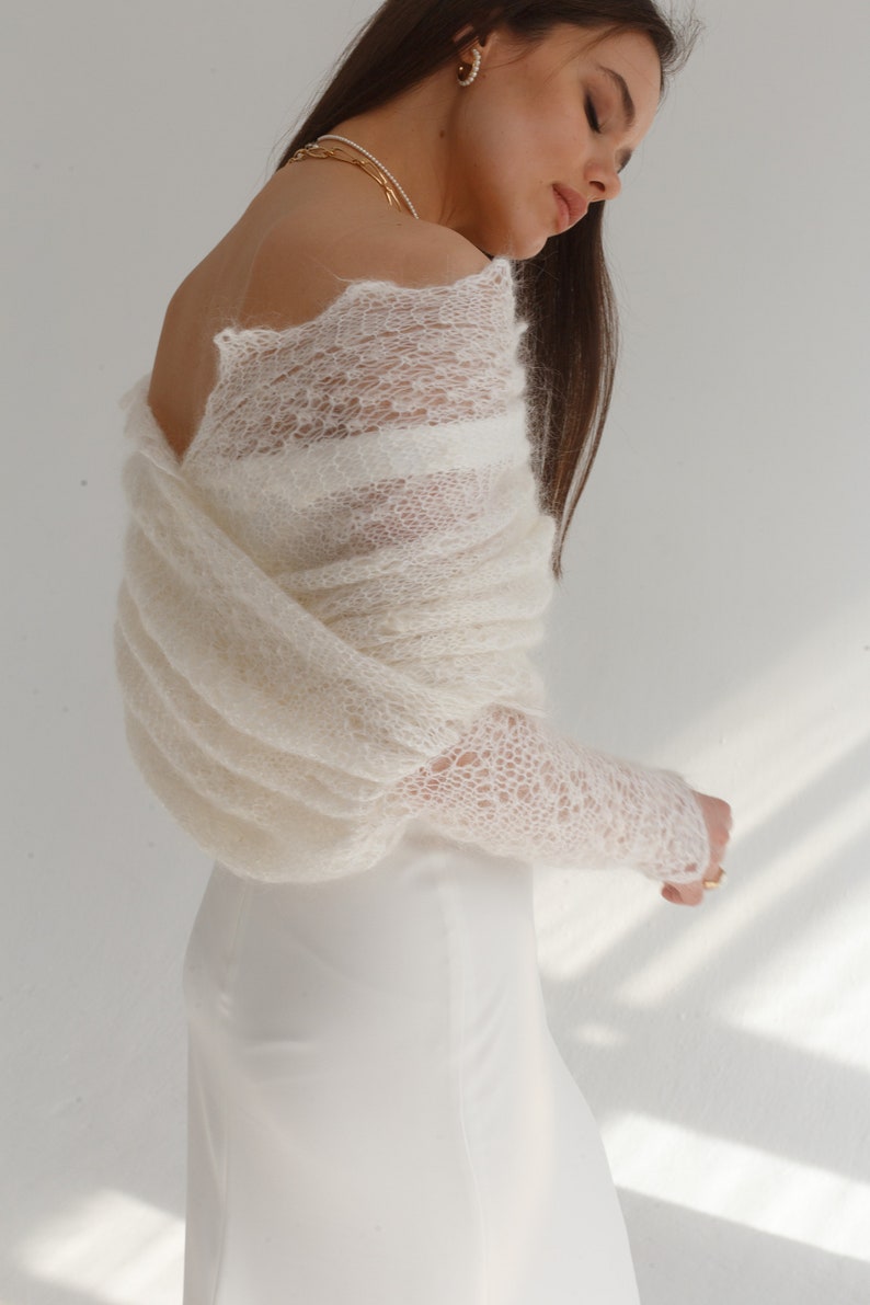 knitted bridal shawl