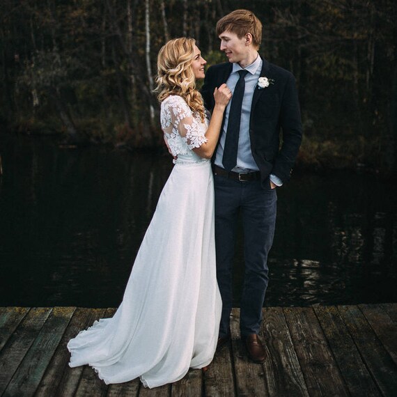 classic silk wedding dress