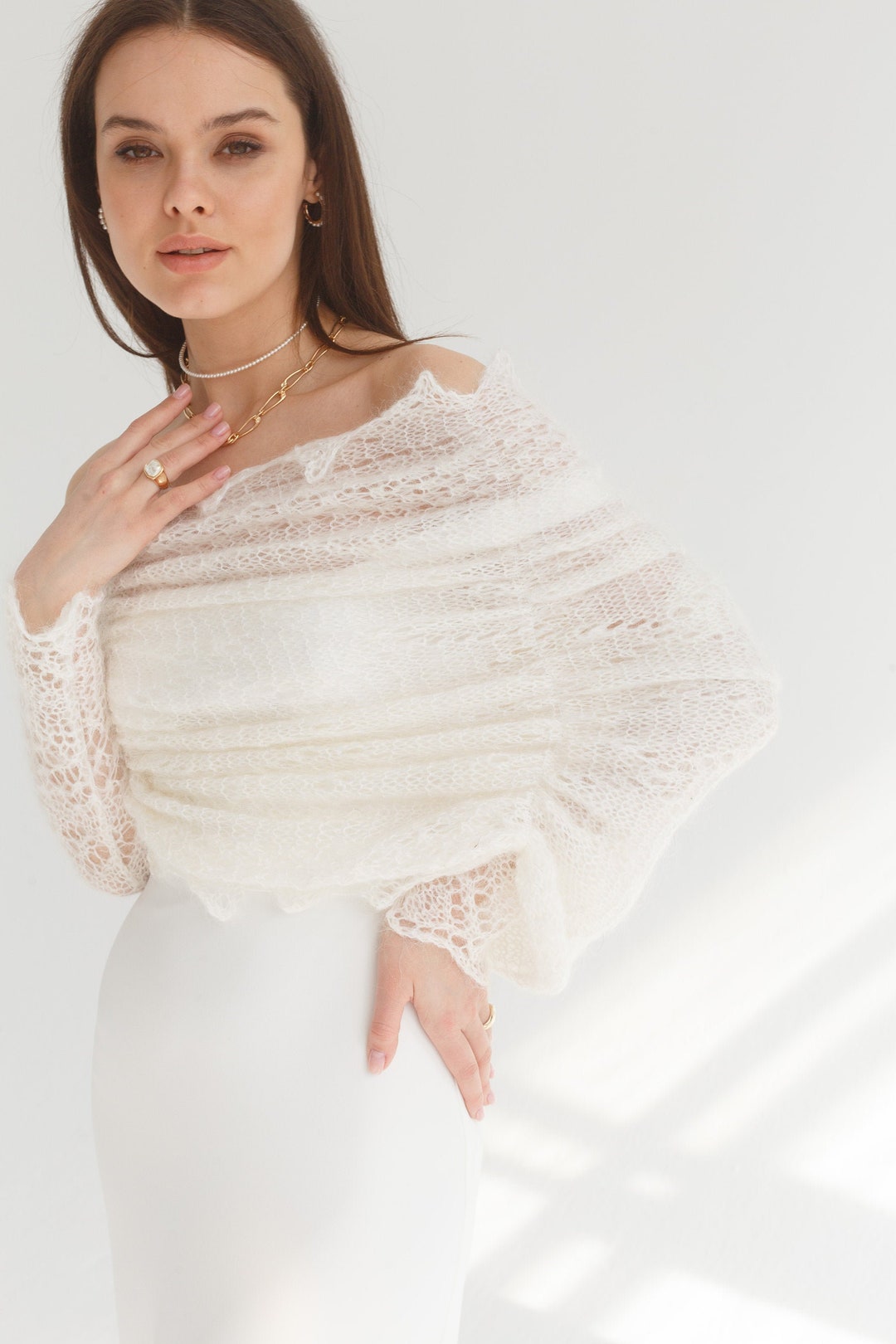 knitted bridal shawl