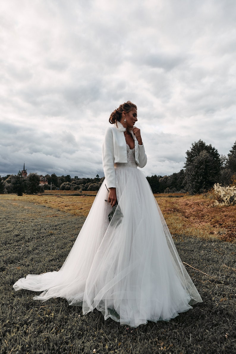 Winter bridal jacket bridal coat ivory wedding jacket Etsy