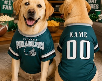 Personalized Pet Jersey Philadelphia , Custom Dog Shirt with Name & Number, Game Day Outfit for Dogs, Puppy Sportswear.