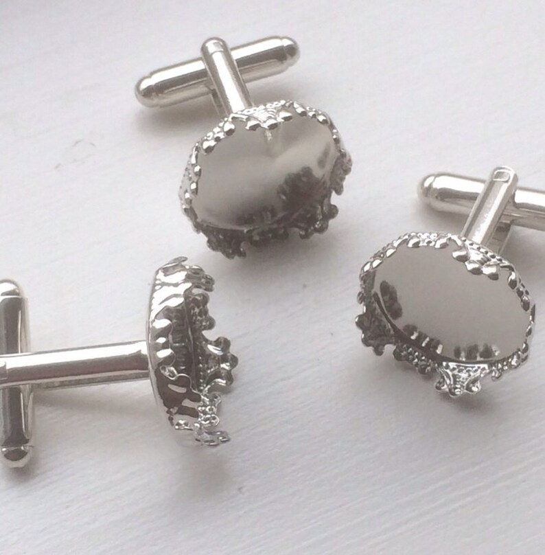 40pcs Combo 16mm Fancy Round Silver Platted Image 0