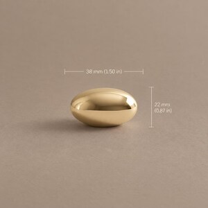 Solid Brass Hammered Oval Cabinet Knobs, Polished Brass or Chrome 2103 — 1.50 in / 38 mm — Polished Brass