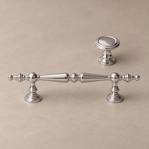 Chrome Solid Brass Crystal-End Cabinet Pulls, Knobs and Pendant Styles