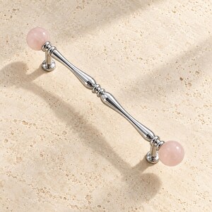 Chrome Brass and Natural Stone Cabinet Pulls and Knobs, Purple