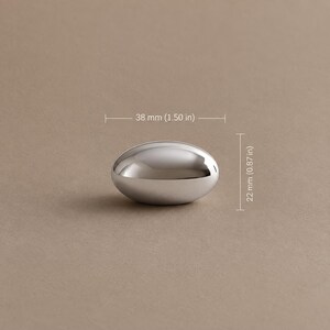 Solid Brass Hammered Oval Cabinet Knobs, Polished Brass or Chrome 2103 — 1.50 in / 38 mm — Chrome Brass