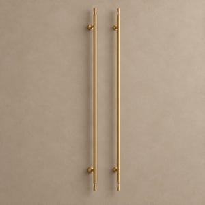 Extra-Long Solid Brass Cabinet Pull, Brushed Finish, Approx. 39.37 in Overall