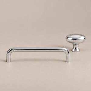 Chrome Solid Brass U-Shaped Cabinet Pulls, Knobs and Cup Handle