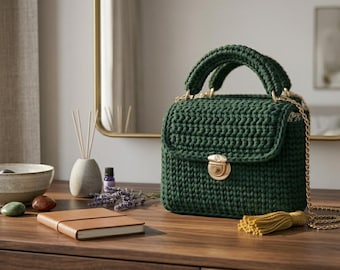 Patrón de bolso de ganchillo / Bolso tote moderno texturizado y bolso de hombro bohemio de lujo (PDF)